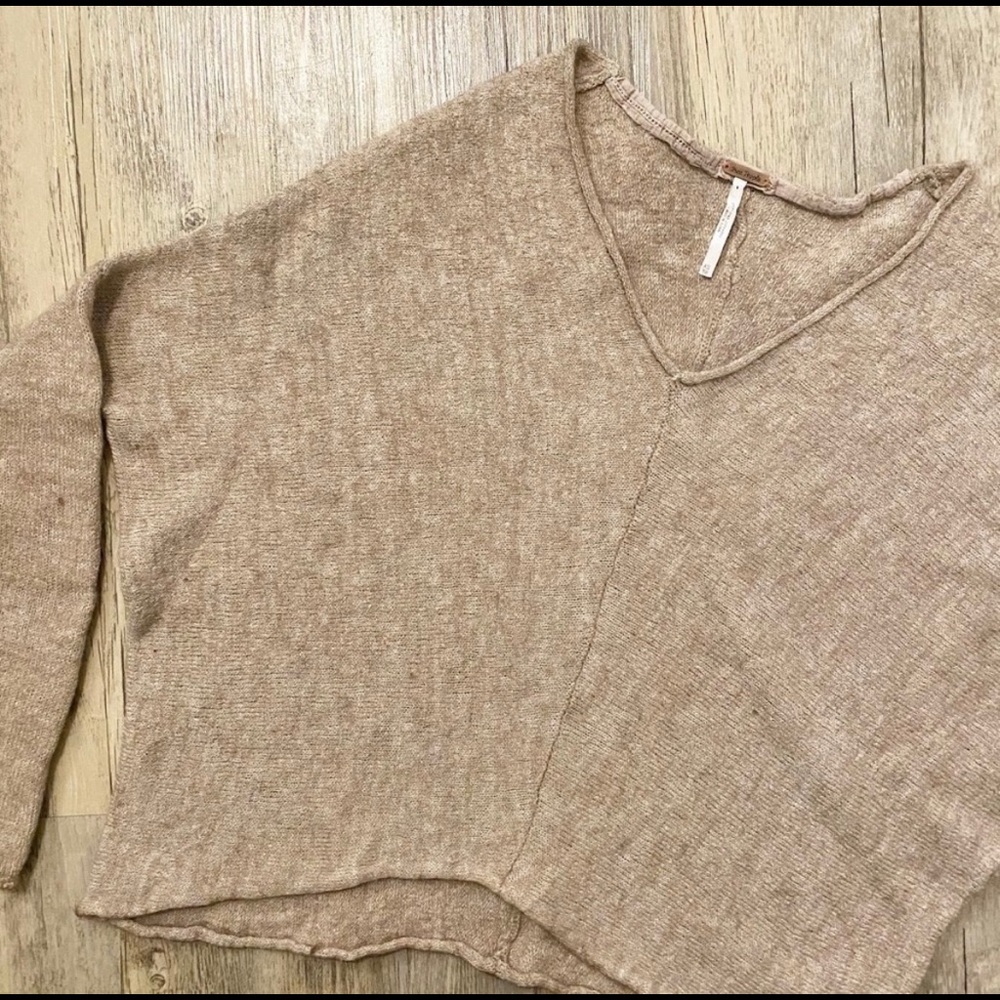 Free People Wool Blend Camel Sweater